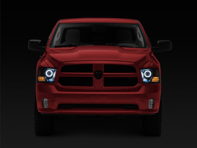 Raxiom - Raxiom 09 - 18 RAM 1500 Super White LED Halo Projector Headlights - Black Housing (Clear Lens) - Demon Performance