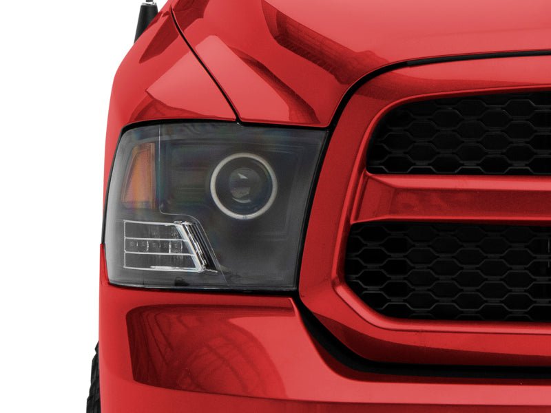 Raxiom - Raxiom 09 - 18 RAM 1500 Super White LED Halo Projector Headlights - Black Housing (Clear Lens) - Demon Performance