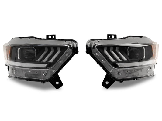 Raxiom - Raxiom 15 - 17 Ford Mustang GT350 GT500 LED Projector Headlights - Blk Housing (Clear Lens) - Demon Performance