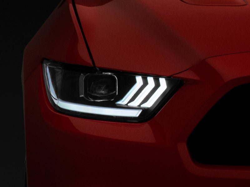 Raxiom - Raxiom 15 - 17 Ford Mustang GT350 GT500 LED Projector Headlights - Blk Housing (Clear Lens) - Demon Performance