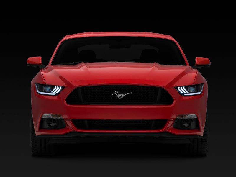 Raxiom - Raxiom 15 - 17 Ford Mustang Projector Headlights OEM HID Bulbs - Black Housing (Clear Lens) - Demon Performance