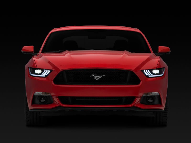 Raxiom - Raxiom 15 - 17 Ford Mustang Projector Headlights OEM HID Bulbs - Black Housing (Clear Lens) - Demon Performance