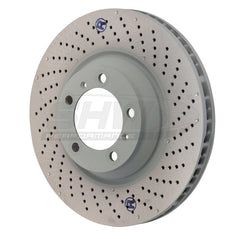 SHW Performance - SHW 07 - 13 Porsche 911 Turbo w/o Ceramic Brakes Right Front Drill - Dimp MB Brake Rotor (99735140601) - Demon Performance