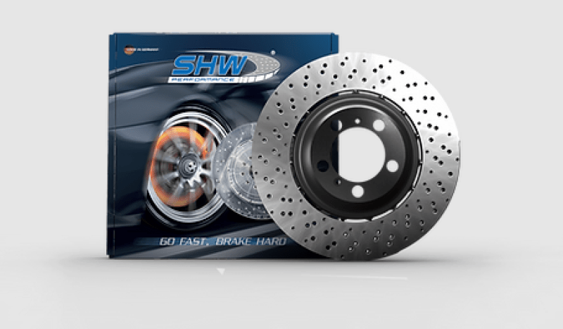 SHW Performance - SHW 10 - 11 Porsche 911 GT3 3.8L w/o Ceramic Brake Right Front Drill - Dimp LW Brake Rotor (99735141091) - Demon Performance