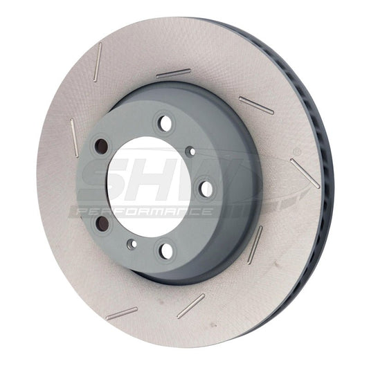 SHW Performance - SHW 11 - 16 Porsche Panamera 4 3.6L w/o Ceramic Brakes Left Rear Slotted MB Brake Rotor (971615601P) - Demon Performance