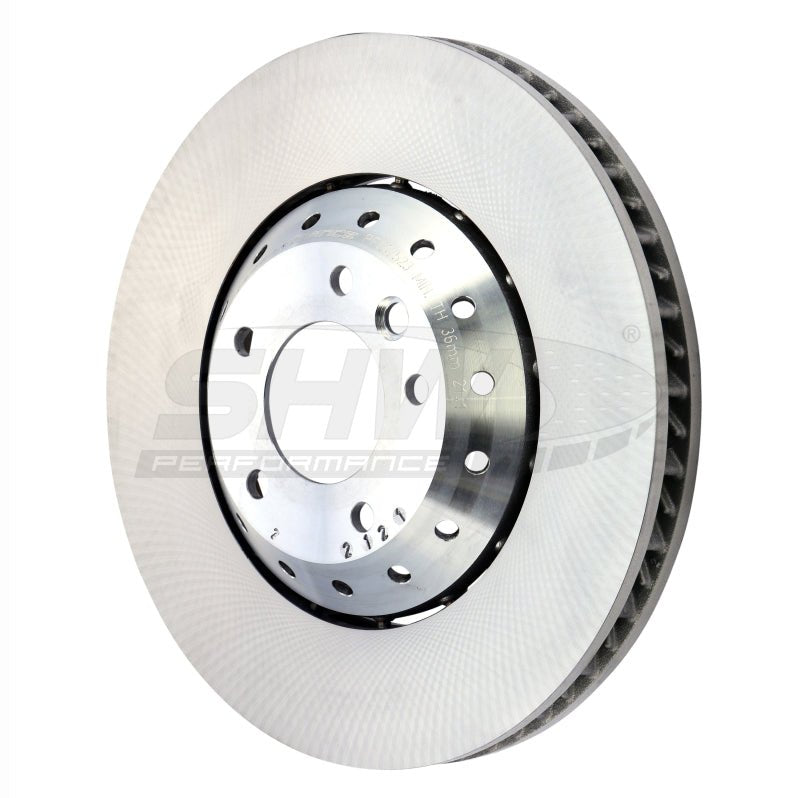 SHW Performance - SHW 15 - 18 Porsche Cayenne GTS w/19in Wheel w/o Ceramics Left Frt Smooth LW Brake Rotor (95835140350) - Demon Performance
