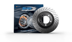SHW Performance - SHW 2021 Porsche Carrera 3.0L Left Front Cross - Drilled Monobloc Brake Rotor (992615301) - Demon Performance