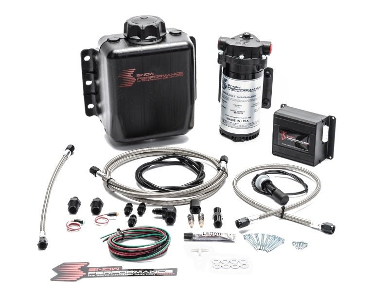 Snow Performance - Snow Performance Stg 2 Boost Cooler Prog. Engine Mount Water Injection Kit (SS Braid Line & 4AN) - Demon Performance