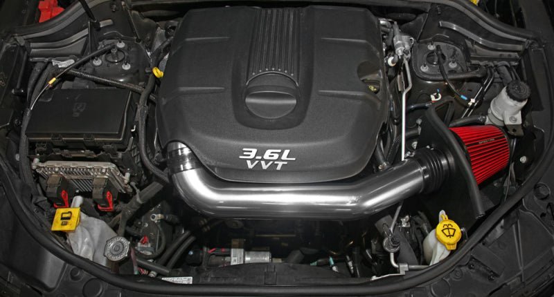 Spectre - Spectre 11-15 Jeep Grand Cherokee V6-3.6L F/I Air Intake Kit - Polished w/Red Filter - Demon Performance