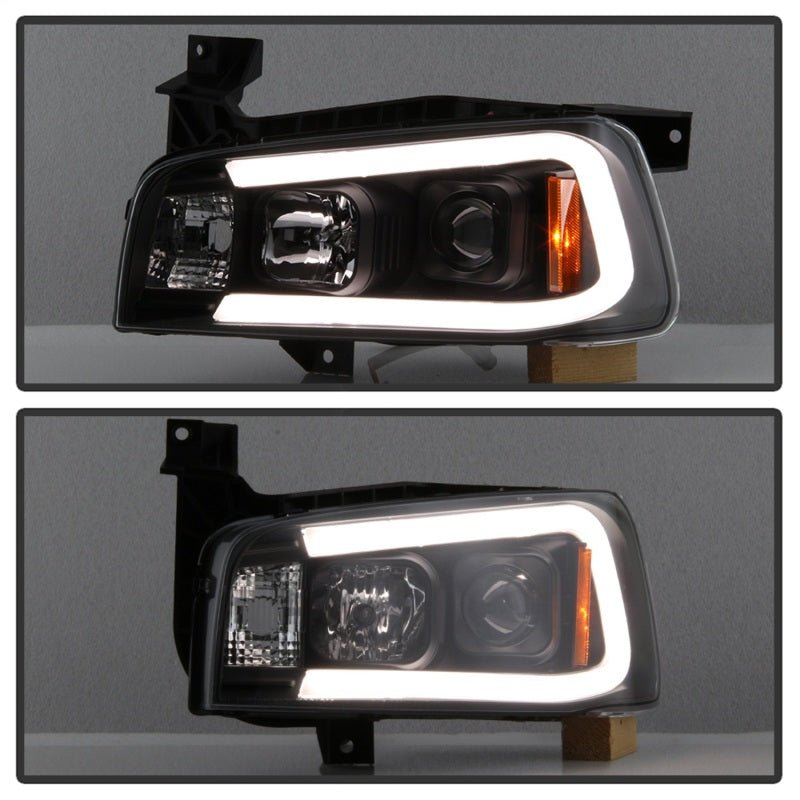 SPYDER - Spyder Dodge Charger 06 - 10 Projector Headlights - LED Light Bar - Black PRO - YD - DCH05V2 - LB - BK - Demon Performance