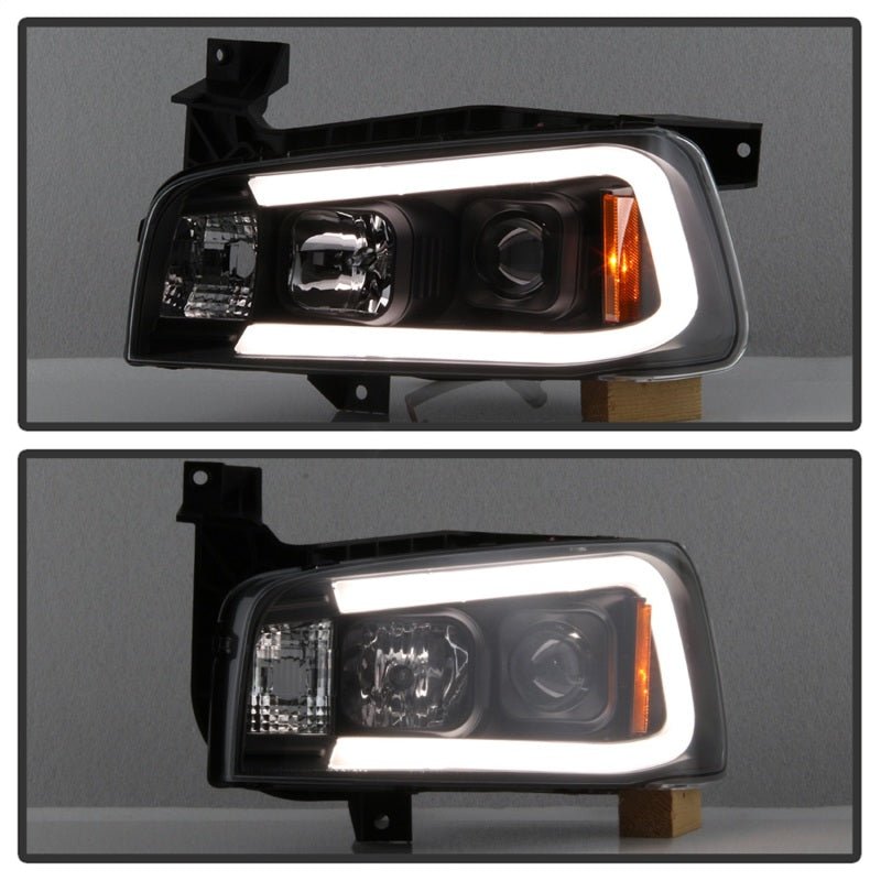 SPYDER - Spyder Dodge Charger 06 - 10 Projector Headlights - LED Light Bar - Black PRO - YD - DCH05V2 - LB - BK - Demon Performance