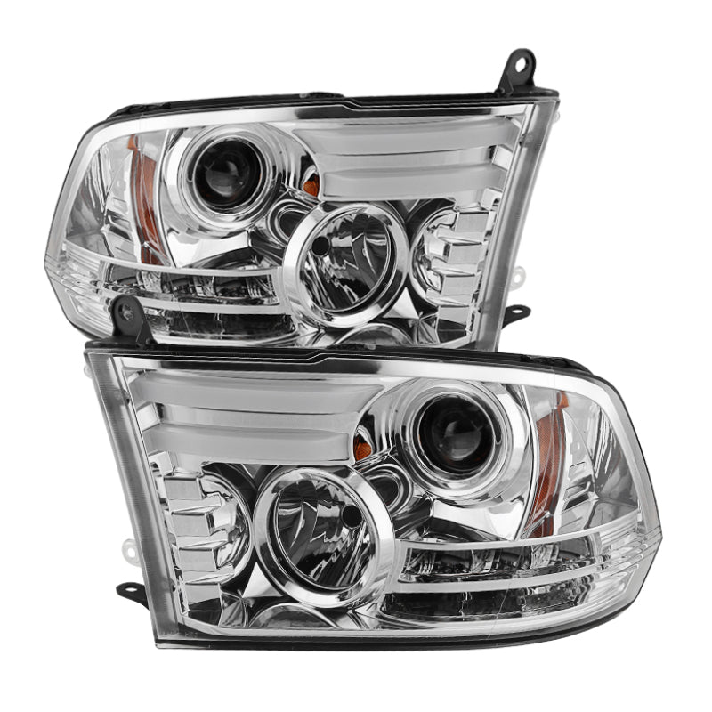 SPYDER - Spyder Dodge Ram 09 - 12 Projector Headlights Light Bar DRL Chrome PRO - YD - DR09 - LBDRL - C - Demon Performance