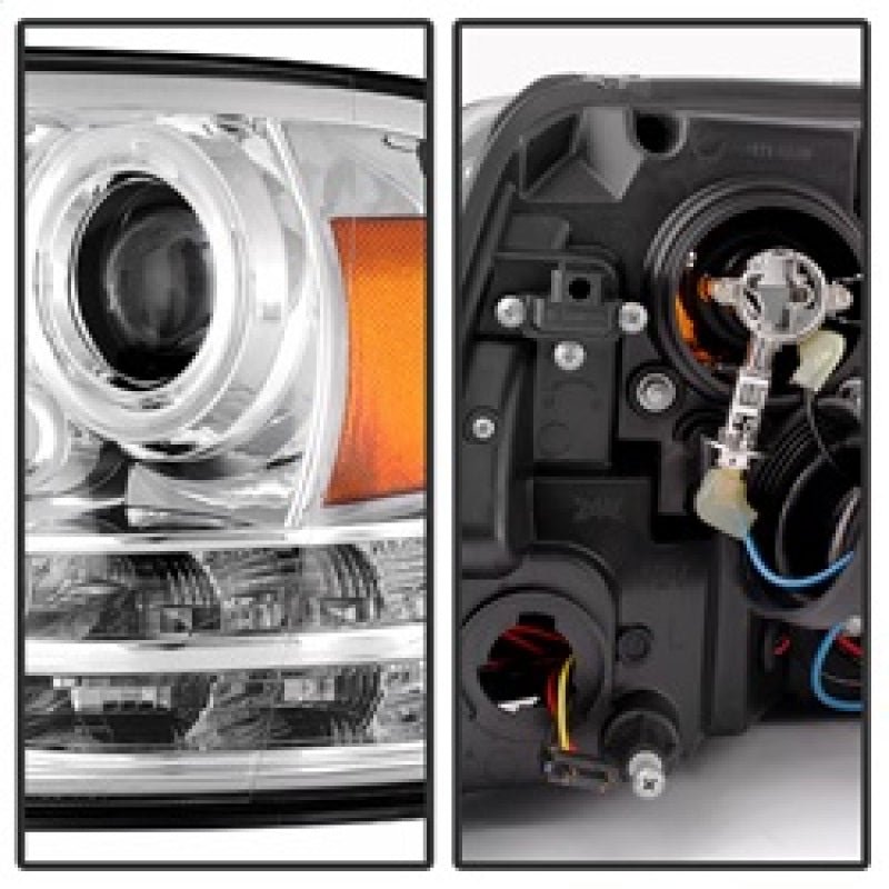 SPYDER - Spyder Dodge Ram 09 - 12 Projector Headlights Light Bar DRL Chrome PRO - YD - DR09 - LBDRL - C - Demon Performance