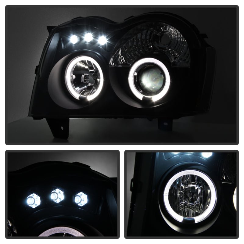 SPYDER - Spyder Jeep Grand Cherokee 05 - 07 Projector Headlights LED Halo LED Blk Smke PRO - YD - JGC05 - HL - BSM - Demon Performance