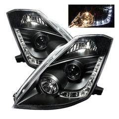 SPYDER - Spyder Nissan 350Z 03 - 05 Projector Headlights Halogen Model Only - DRL Black PRO - YD - N350Z02 - DRL - BK - Demon Performance