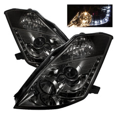 SPYDER - Spyder Nissan 350Z 03 - 05 Projector Headlights Halogen Model Only - DRL Smoke PRO - YD - N350Z02 - DRL - SM - Demon Performance