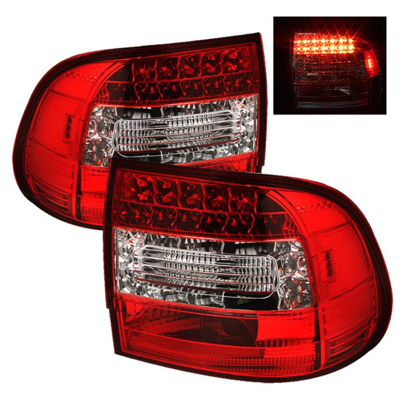 SPYDER - Spyder Porsche Cayenne 03 - 07 LED Tail Lights Red Clear ALT - YD - PCAY03 - LED - RC - Demon Performance