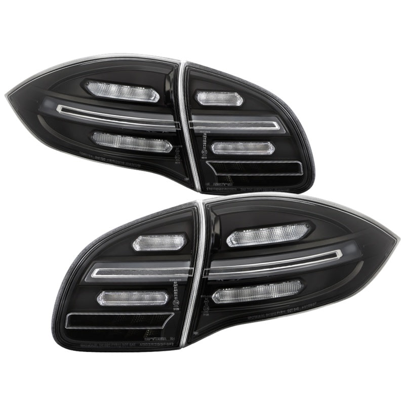SPYDER - Spyder Porsche Cayenne 958 11 - 14 LED Tail Lights - Sequential Signal - Black - Demon Performance