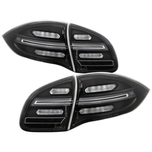SPYDER - Spyder Porsche Cayenne 958 11 - 14 LED Tail Lights - Sequential Signal - Black - Demon Performance