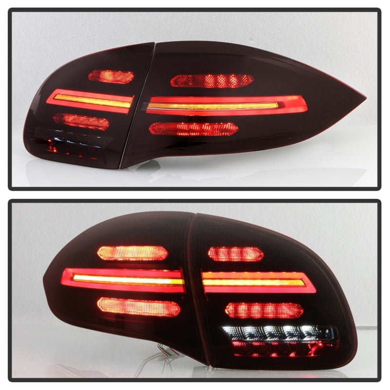 SPYDER - Spyder Porsche Cayenne 958 11 - 14 LED Tail Lights - Sequential Signal - Red Smoke - Demon Performance