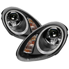 SPYDER - Spyder Porsche Cayman 05 - 08 Headlights - Halogen Model Only - DRL LED - Black PRO - YD - P98705 - DRL - BK - Demon Performance