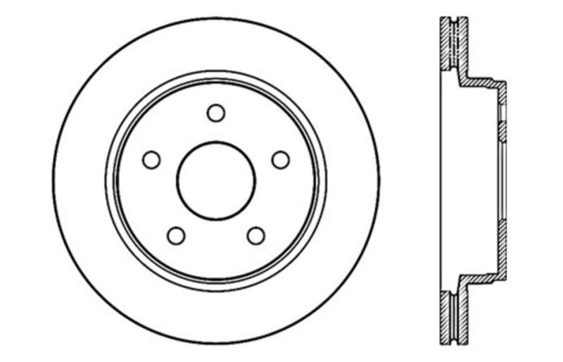 Stoptech - StopTech 04 - 06 Dodge Durango / 02 - 10 Ram 1500 (exc Mega Cab) Front Left Slotted & Drilled Rotor - Demon Performance