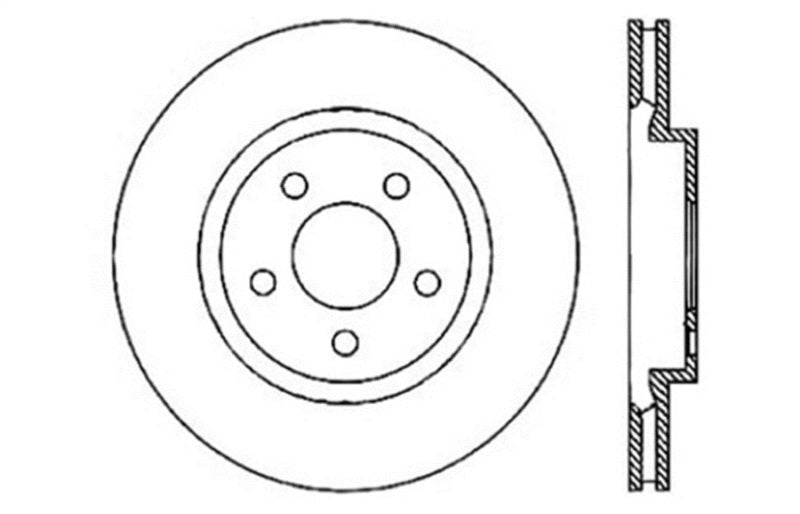 Stoptech - StopTech 05 - 09 Chrysler 300 (5.7L V8 exc SRT - 8) Rear Left Slotted & Drilled Rotor - Demon Performance