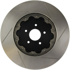 Stoptech - StopTech 09 - 11 Nissan GT - R Front Right Slotted Bare Iron 380x34mm Aero - Rotor Kit - Demon Performance