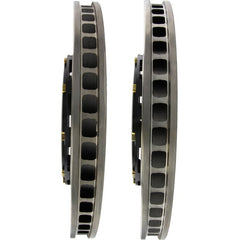 Stoptech - StopTech 09 - 11 Nissan GT - R Front Slotted Bare Iron 380x34mm Aero - Rotor Kit Pair - Demon Performance