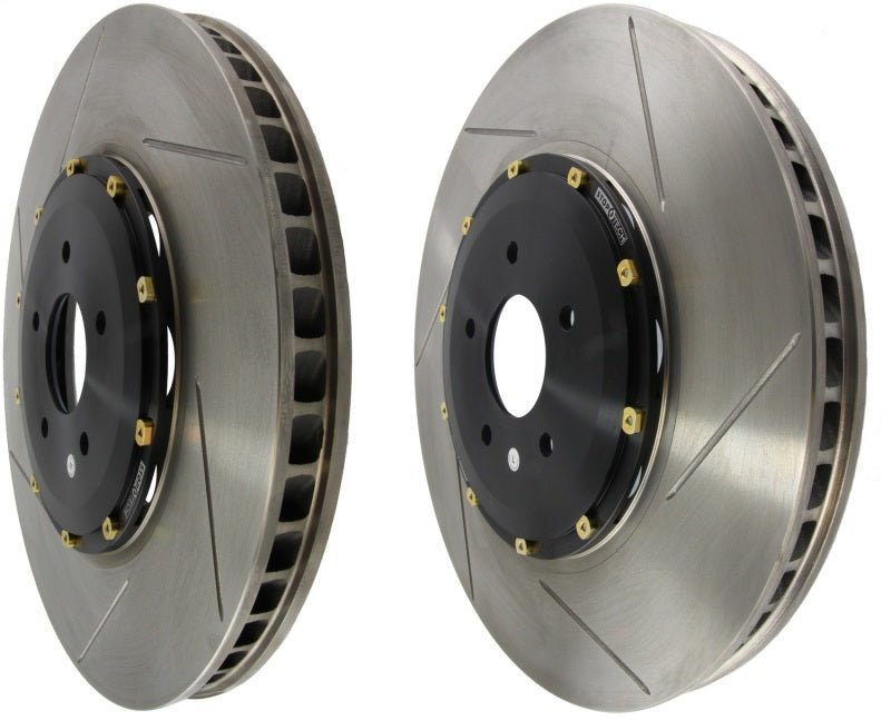 Stoptech - StopTech 09 - 11 Nissan GT - R Front Slotted Bare Iron 380x34mm Aero - Rotor Kit Pair - Demon Performance