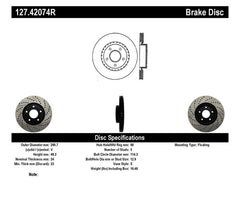 Stoptech - StopTech 1/02 - 05 Infiniti G35 (alloy disc) / 6/02 - 05 Nissan 350Z Slotted & Drilled Right Front Rotor - Demon Performance