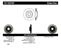 Stoptech - StopTech 1/02 - 05 Infiniti G35 (alloy disc) / 6/02 - 05 Nissan 350Z Slotted & Drilled Right Front Rotor - Demon Performance