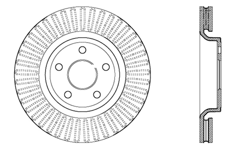 Stoptech - StopTech 11 - 15 Jeep Grand Cherokee Front Right Drilled Sport Brake Cryo Rotor (Excludes SRT8) - Demon Performance