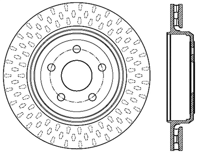 Stoptech - StopTech 12 - 13 Jeep SRT8 Rear Left Slotted Sport Brake Rotor - Demon Performance
