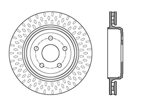 Stoptech - StopTech 12 - 15 Jeep Cherokee SRT8 Sport Slotted & Drilled Rear Passenger Side Rotor - Demon Performance