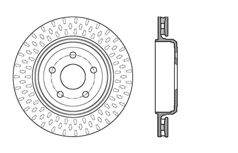 Stoptech - StopTech 12 - 15 Jeep Cherokee SRT8 Sport Slotted & Drilled Rear Passenger Side Rotor - Demon Performance