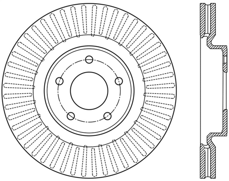 Stoptech - StopTech 13 - 15 Nissan Pathfinder Slotted Front Right Rotor - Demon Performance