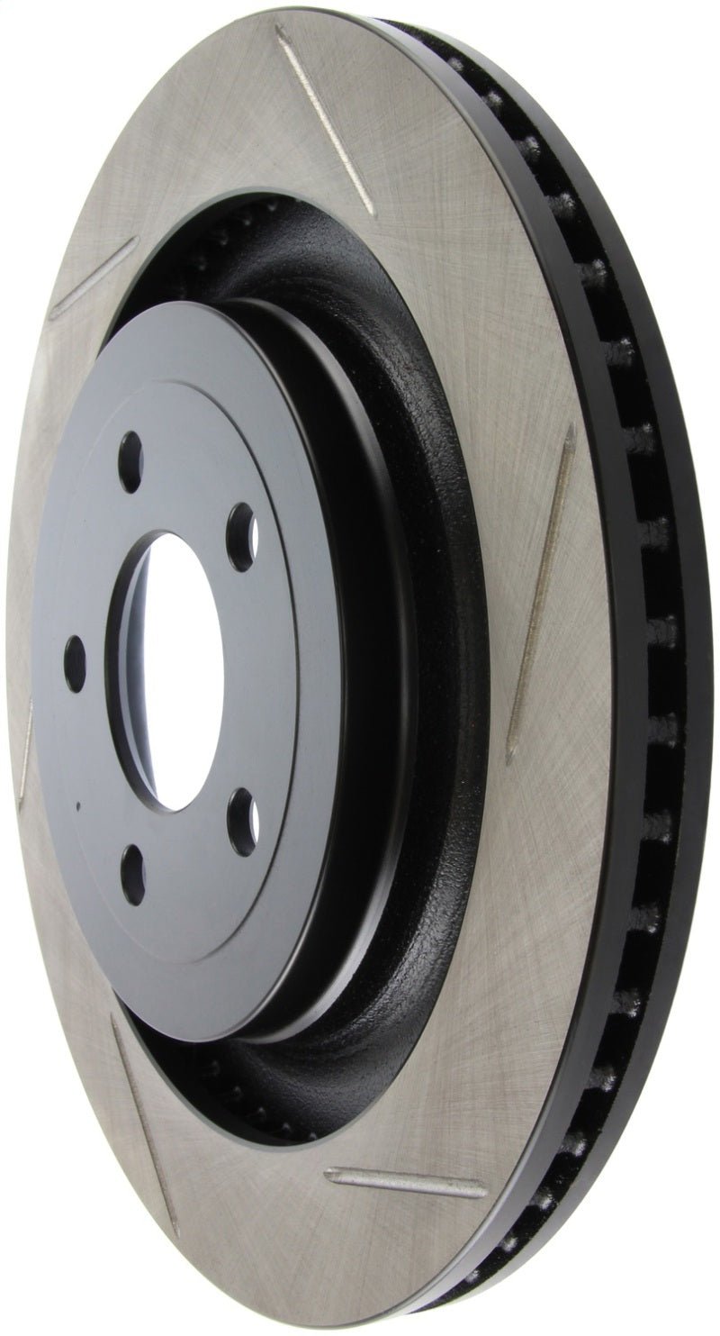 Stoptech - StopTech 2015 Ford Mustang GT w/ Brembo Brakes Left Rear Slotted Brake Rotor - Demon Performance