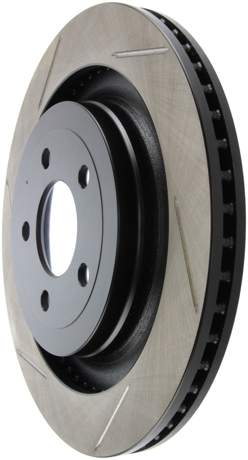 Stoptech - StopTech 2015 Ford Mustang GT w/ Brembo Brakes Right Rear Slotted Brake Rotor - Demon Performance