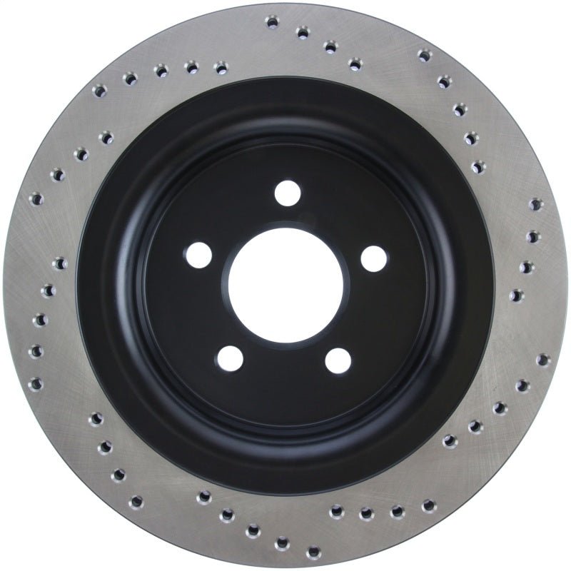 Stoptech - StopTech Cross Drilled Sport Brake Rotor - 2015 Ford Mustang - Rear Right - Demon Performance