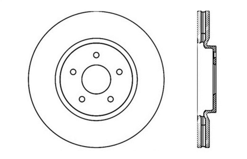 Stoptech - StopTech Nissan 370z / Infiniti G37 SportStop Cryo Drilled Front Right Rotor - Demon Performance