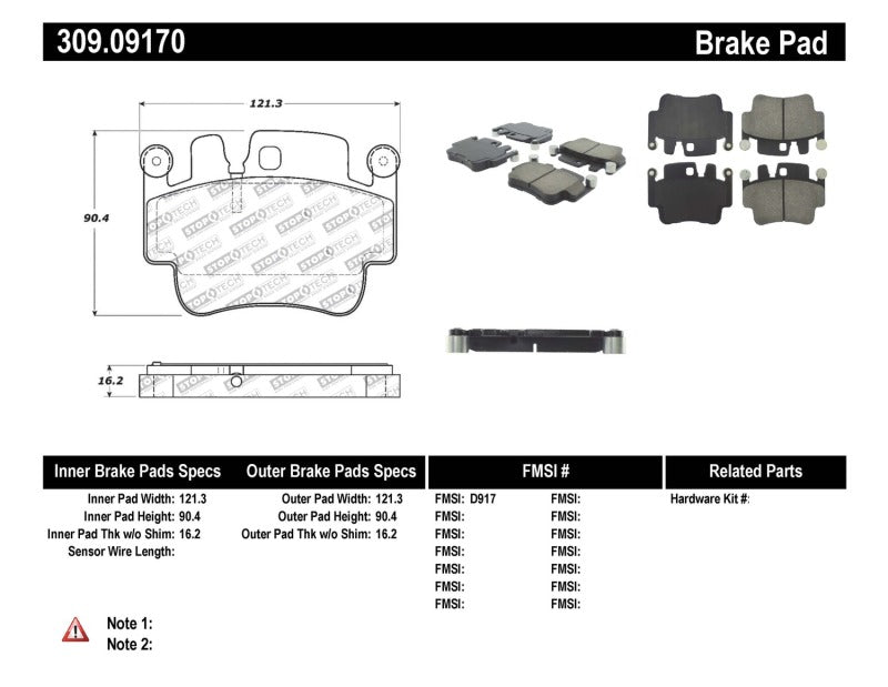 Stoptech - StopTech Performance 00 - 07 Porsche Boxster S / 06 - 07 Cayman / 99 - 05 911 Carrera Front Brake Pads - Demon Performance