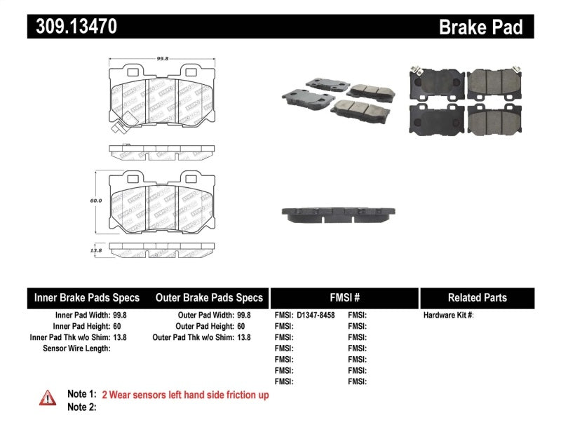 Stoptech - StopTech Performance 08 - 09 Infiniti FX50/G37 Rear Brake Pads - Demon Performance