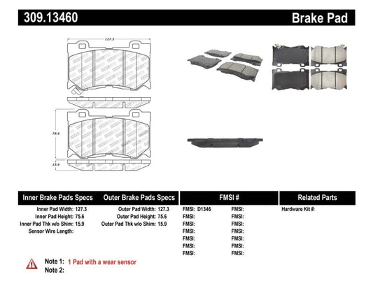 Stoptech - StopTech Performance 09 - 13 Infiniti FX35/FX37/FX45/FX50/08 - 13 G37 / 09 - 12 370Z Front Brake Pads - Demon Performance