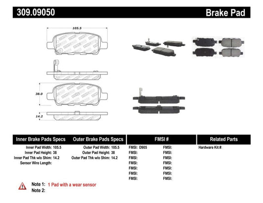 Stoptech - StopTech Performance 6/02 - 08 350z / 01 - 08 G35 Rear Brake Pads - Demon Performance