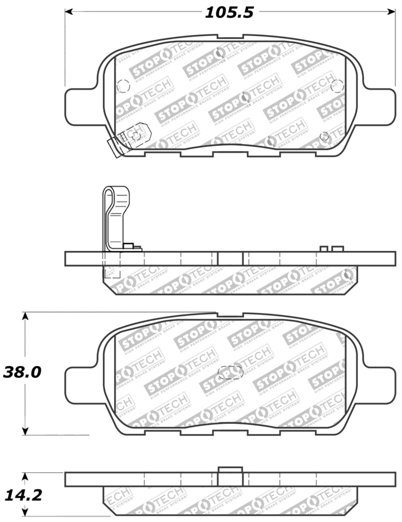Stoptech - StopTech Performance 6/02 - 08 350z / 01 - 08 G35 Rear Brake Pads - Demon Performance