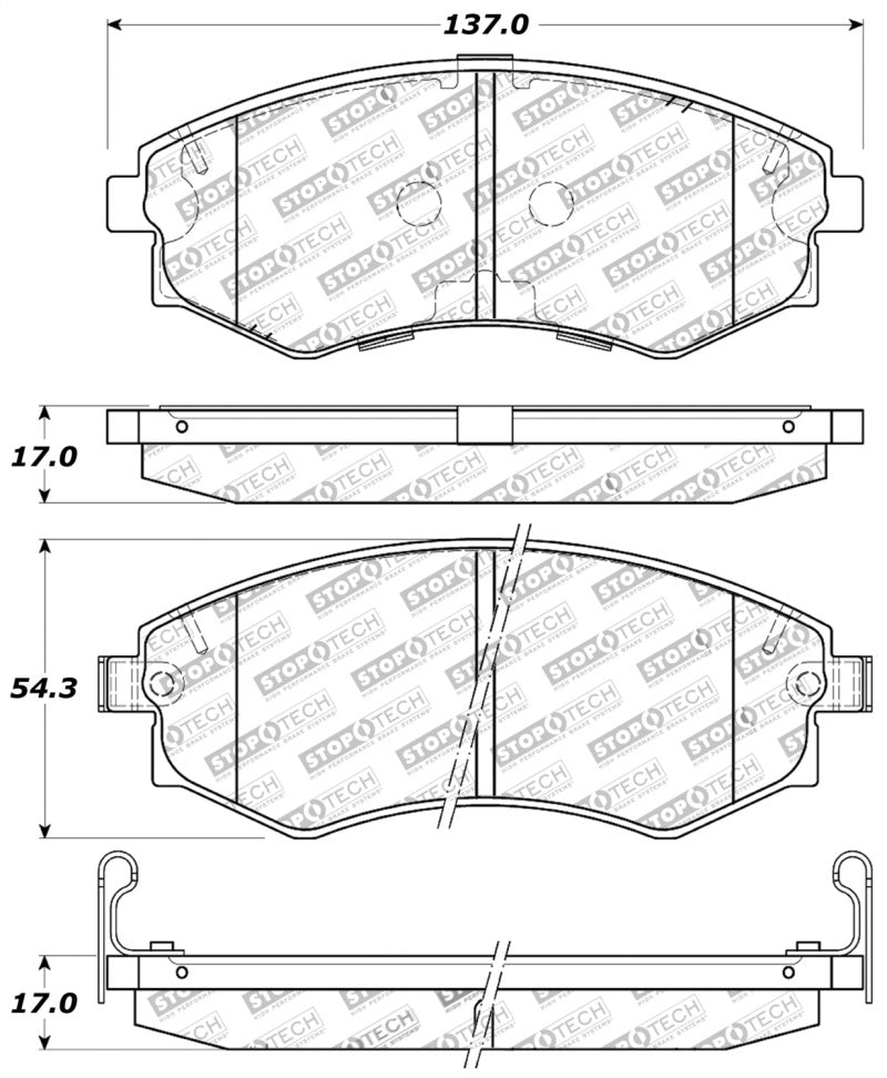 Stoptech - StopTech Performance 89 - 1/94 Nissan 240SX (w/ABS) 92 - 01/05 - 06 Hundai Elantra Front Brake Pads - Demon Performance
