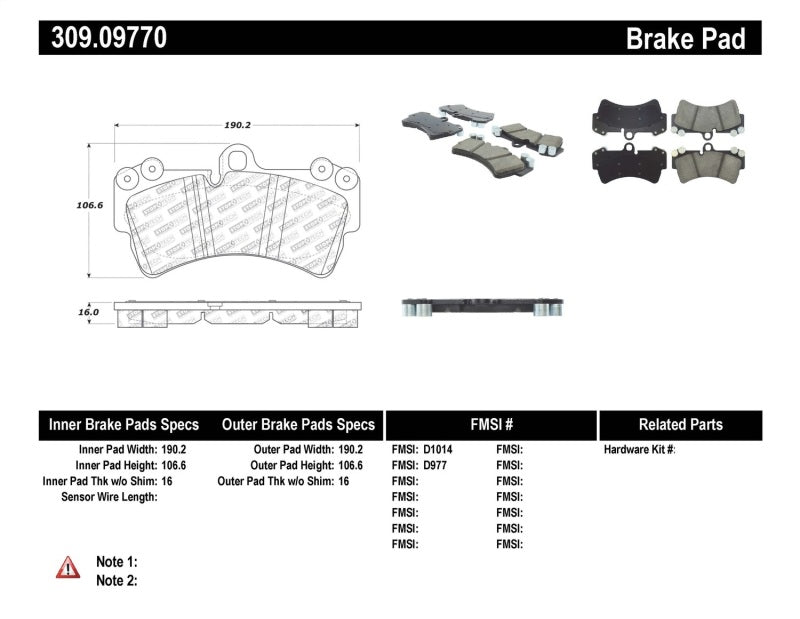 Stoptech - StopTech Performance Porsche Brake Pads - Demon Performance