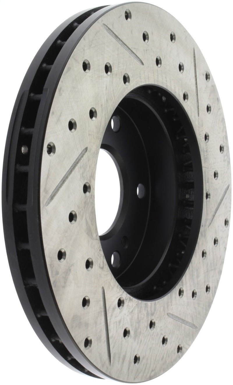 Stoptech - StopTech Power Slot 6/89 - 96 Nissan 300ZX Slotted & Drilled Right Front Rotor - Demon Performance