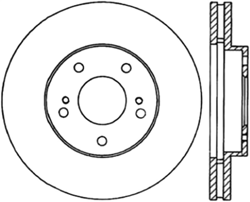 Stoptech - StopTech Power Slot 6/89 - 96 Nissan 300ZX Slotted & Drilled Right Front Rotor - Demon Performance